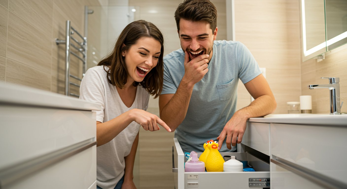 Couple Buys New House, Finds Surprising Item in Bathroom Drawer, Can't Stop Laughing!