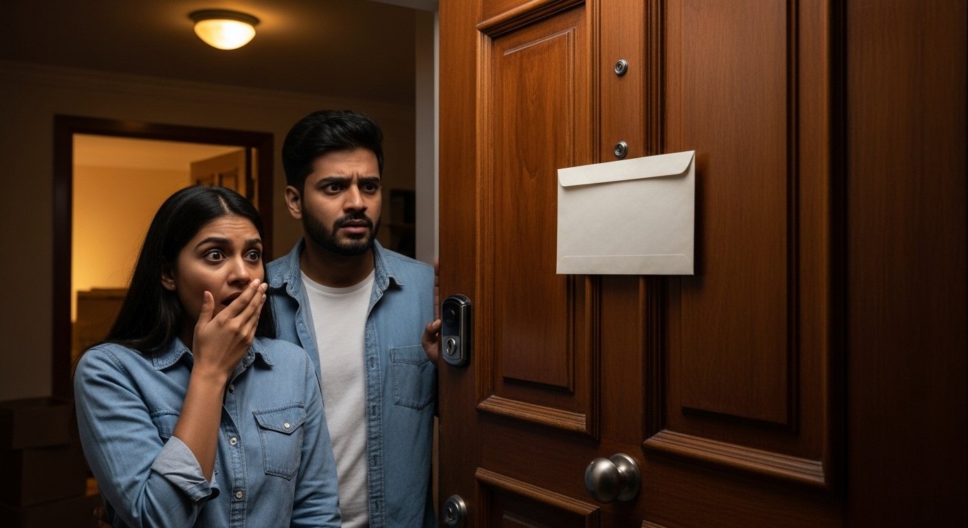 Couple Shocked Immediately After Moving Into New Rental Home; Mysterious Letter Found Stuck On Door 8 Hours Later!