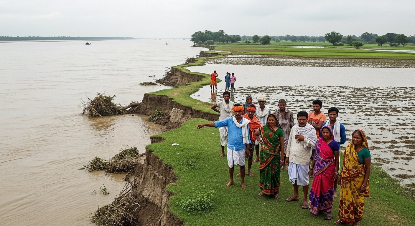 Ganga Water Level Rises in UP: Rapid Erosion, Fields Submerged, People Distressed, Plea for Help from Administration