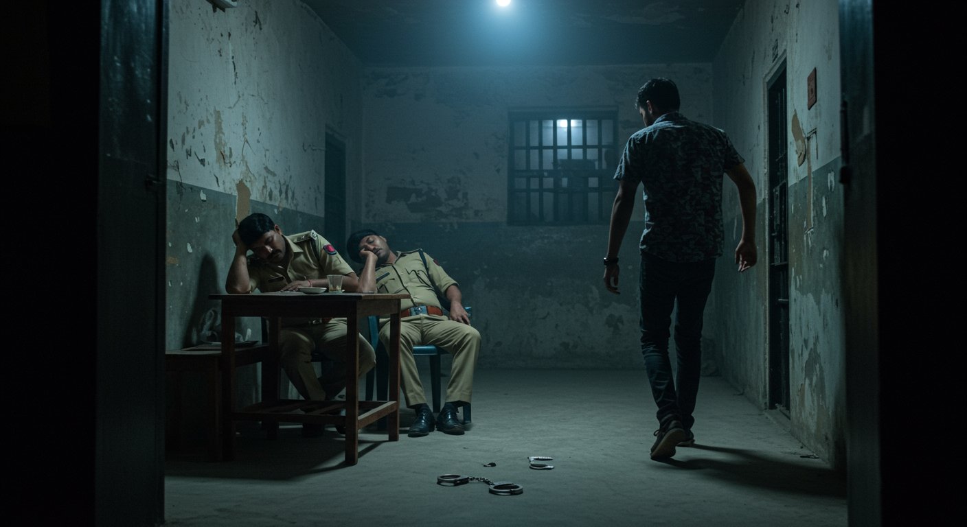 Sensation in UP: Notorious cyber fraudster eludes police, unlocks handcuffs and escapes as security sleeps.