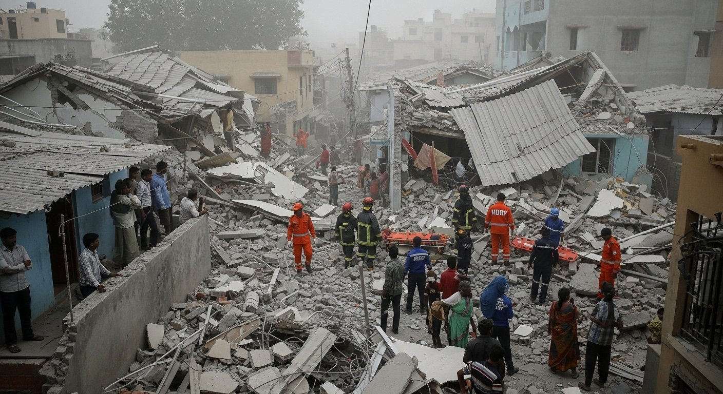 Cylinder Blast in Bengaluru, Child Dies: 12 Injured; 8 to 10 Houses Collapse in Blast, Asbestos Roofs of Several Homes Fall