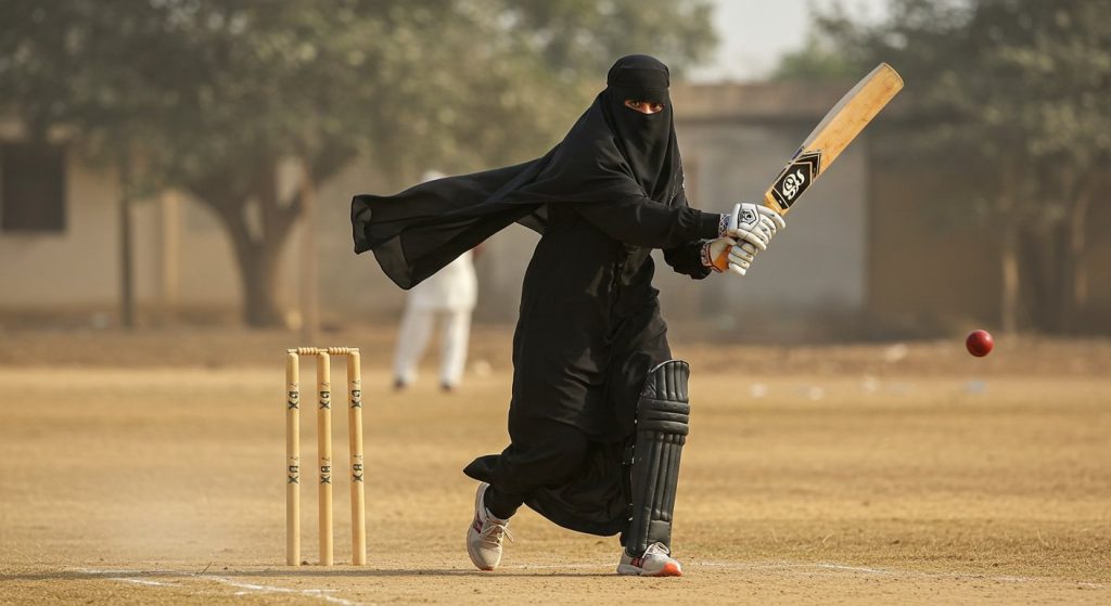 Viral Video: Burqa-Clad Woman Smashes A Stunning Virat-Like Straight Shot!