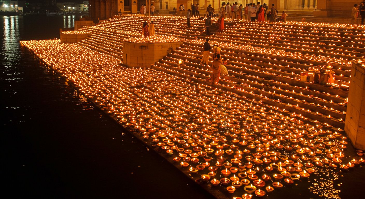 Homage to Martyrs: Ganga illuminated by millions of lamps at UP's Kailash Ghat, emotional launch of 'Maa Tujhe Pranam'