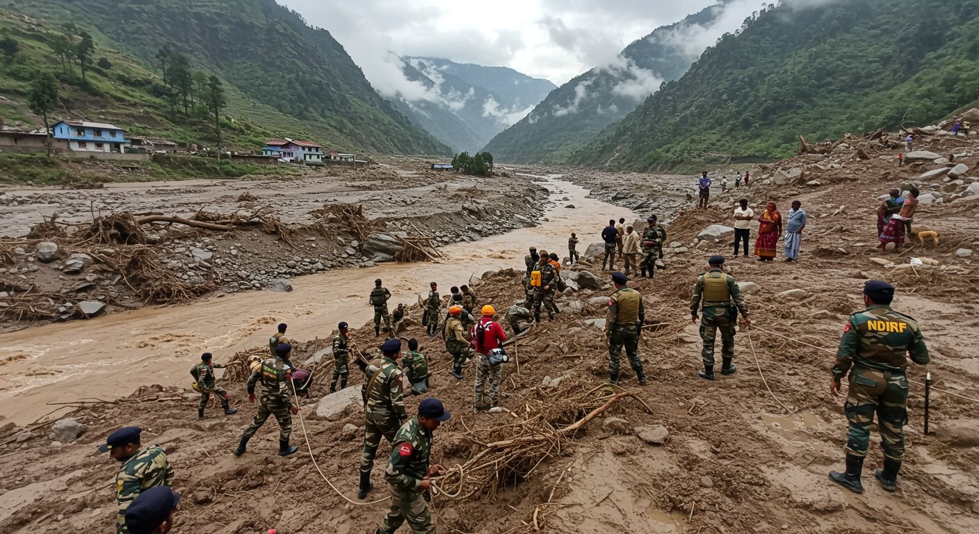 Dharali Tragedy: 5 Dead, Over 100 Missing; 11 Personnel Rescued, 28 Kerala Tourists Untraced