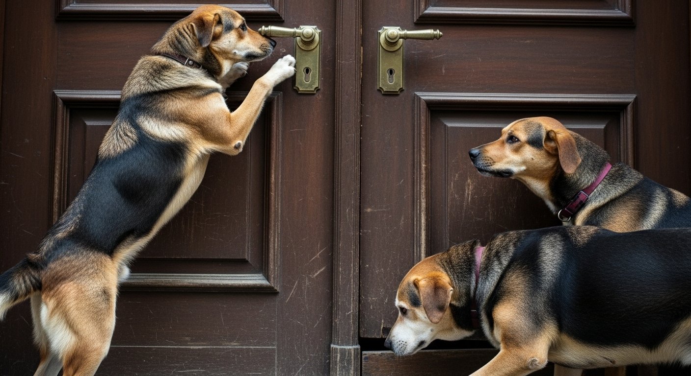 Dogs tried to open a closed door, people said, 'This is the Supreme Court!' - Watch this funny viral video