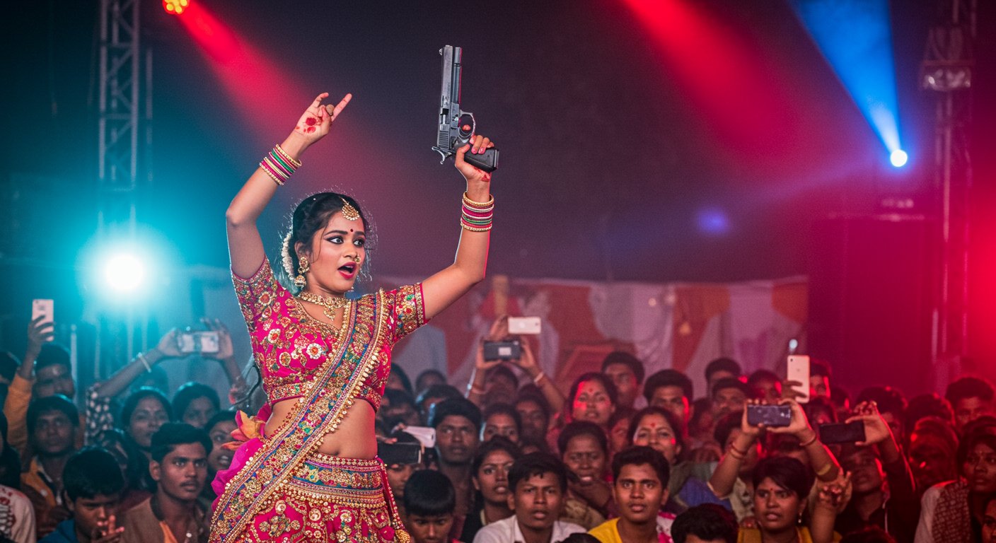 Horrific Scene on Stage in Bihar: Dancer Brandishes Pistol While Dancing, Video Goes Viral