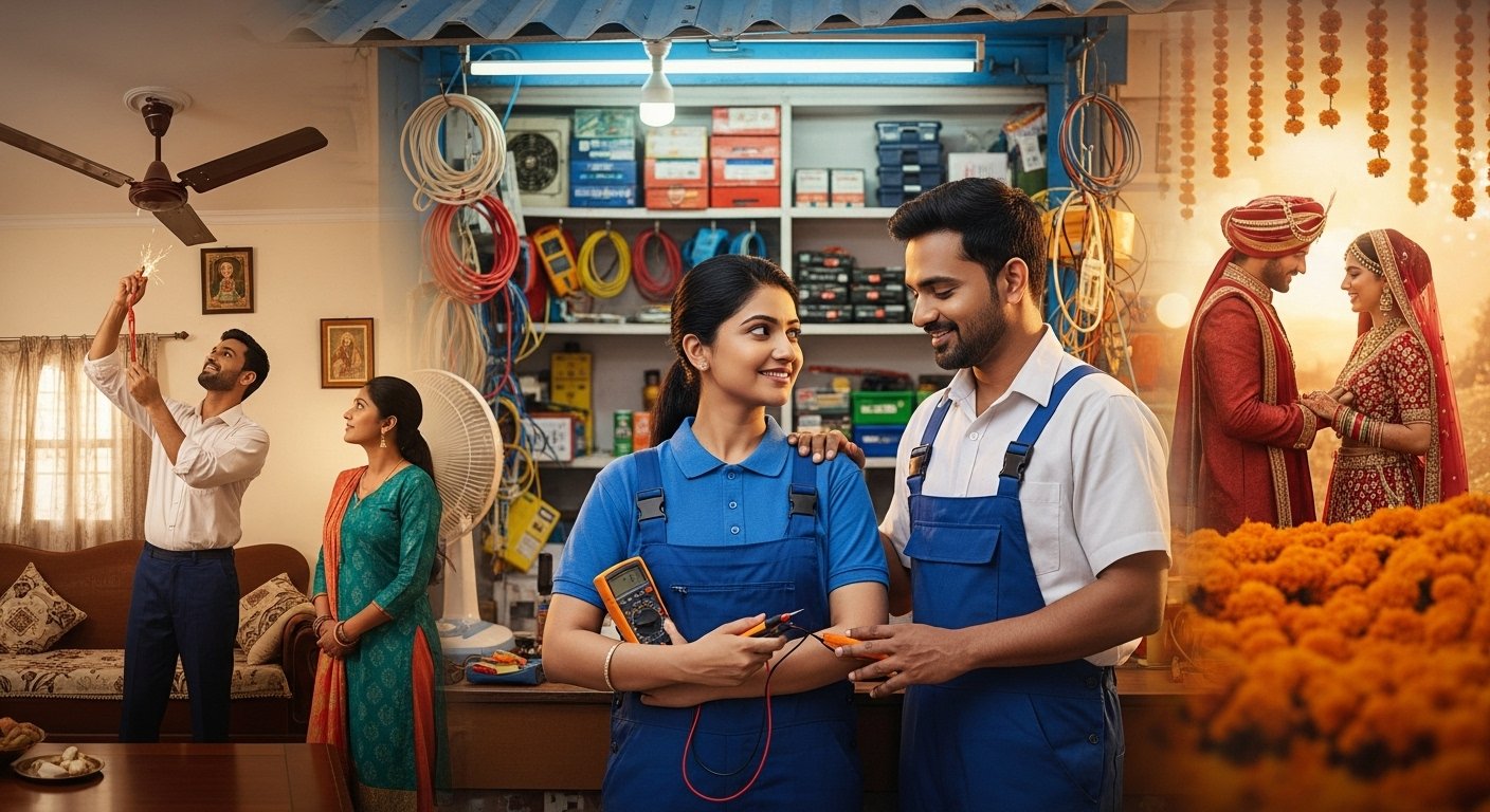 Woman Called Electrician to Fix Fan, Fell in Love, Married Him, and Took Over Husband's Business!