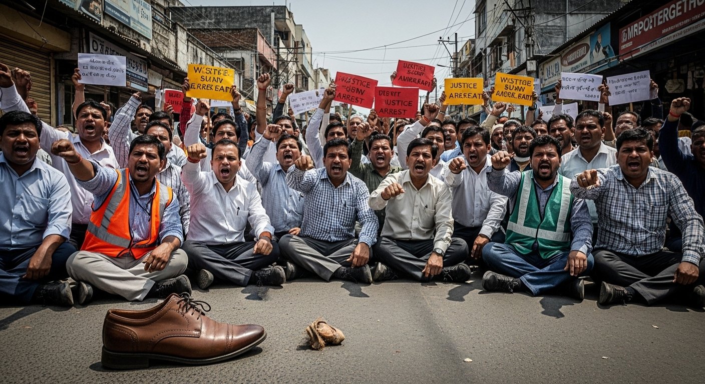 BJP Leader's Thuggery in Ballia: Engineer Beaten With Shoes, Video Viral; Massive Outrage Among Engineers and Demand for Arrest