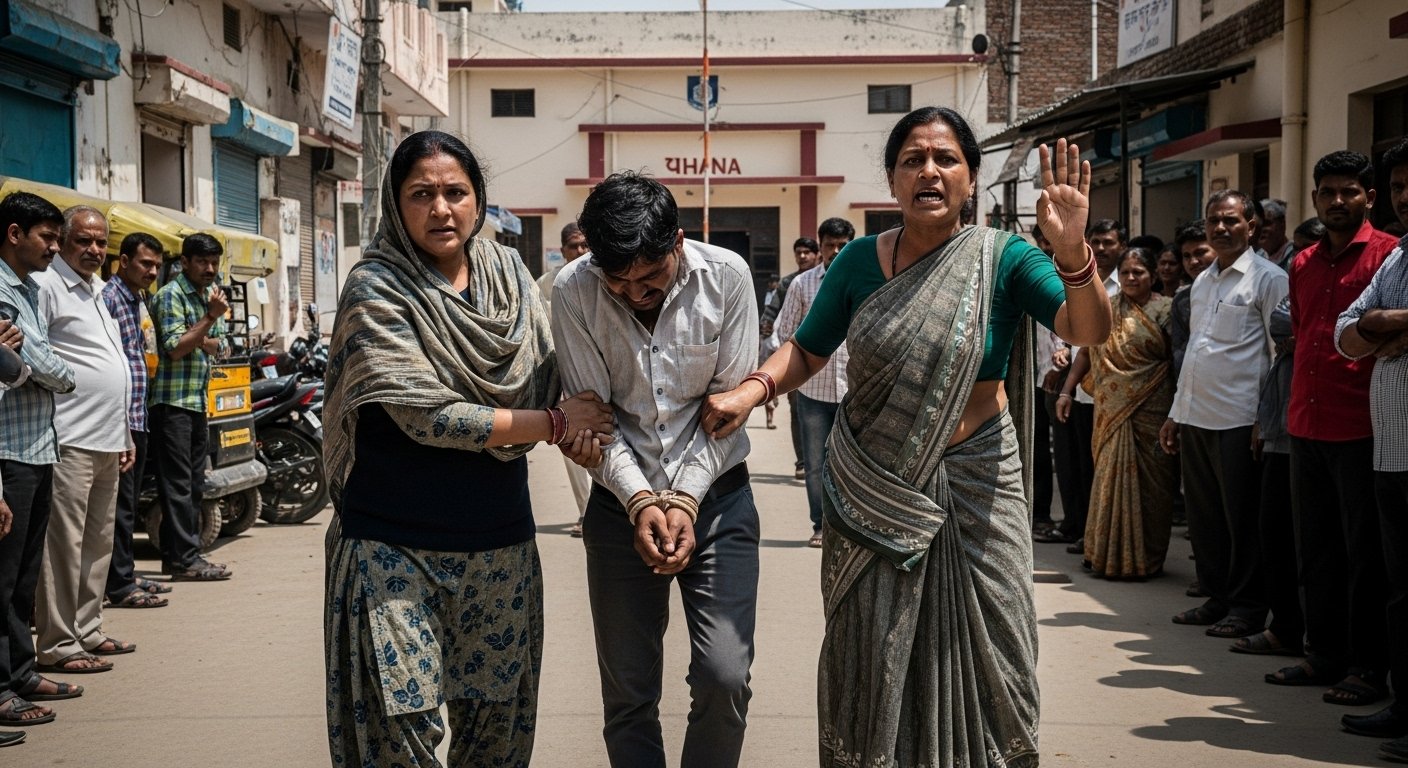 UP: Wife dragged and beat husband, then tied his hands and took him to the police station; two women's ruckus goes viral