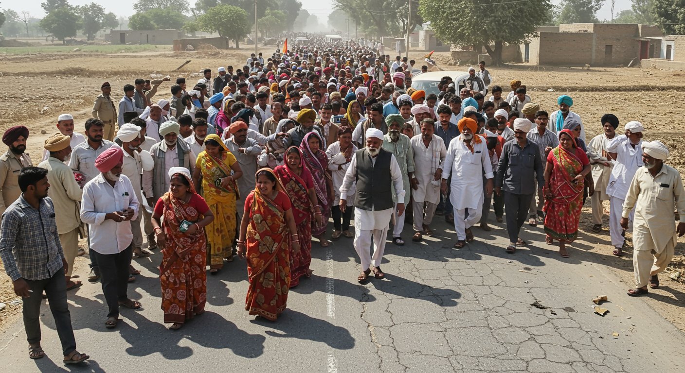 Tragic Accident in Etawah: Farmer Killed in Car Collision, Three Including Pradhan Injured; Villagers Protest, Block Road
