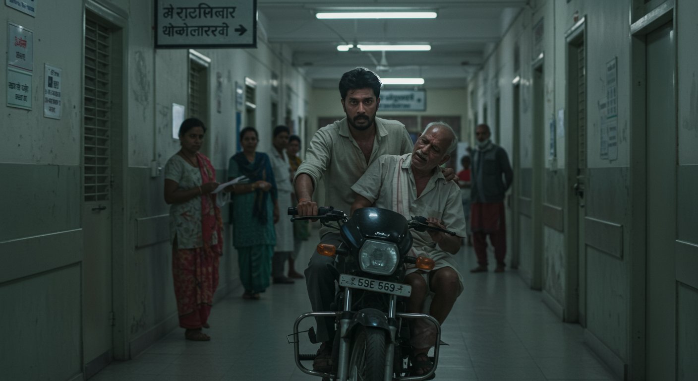 Heart-wrenching incident in Etawah: Son took injured father to X-ray room on bike, video goes viral