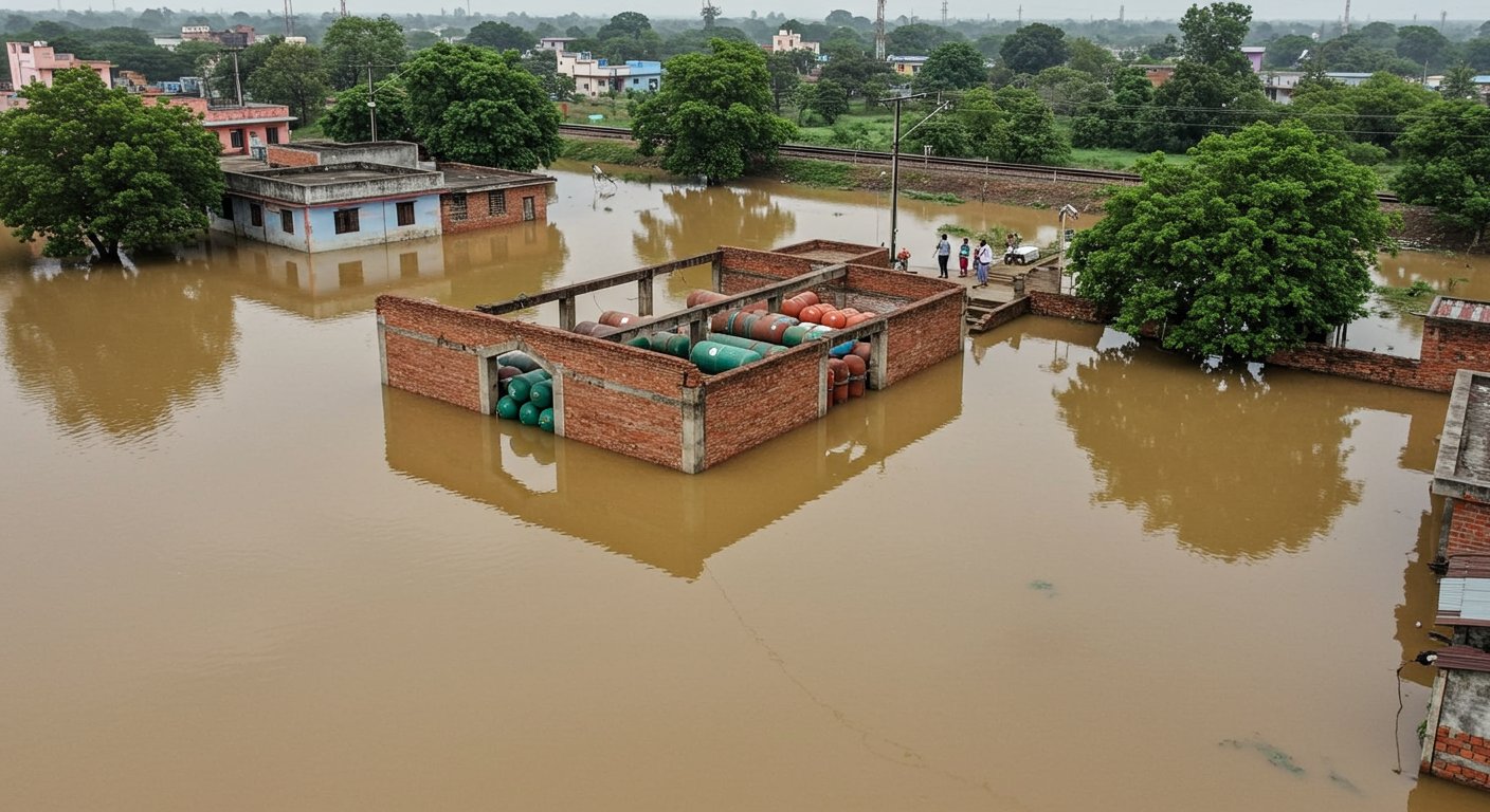 Flood in Farrukhabad! Villagers and Railway Block Water, Gas Godown Submerged, EO Inspects