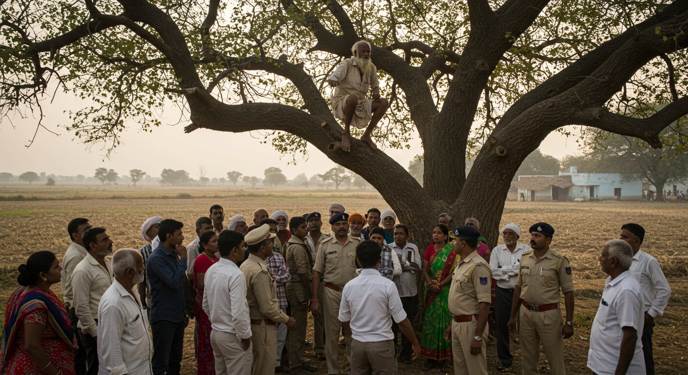 Fertilizer Crisis: Farmer's 'I'll give my life!' threat from a tree causes uproar, police called