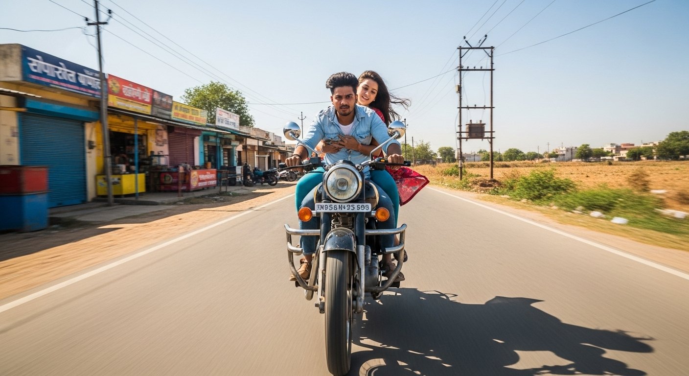 Filmy Stunt on Bullet in Bulandshahr: Girl Sits on Tank, Risks Life for Viral Video