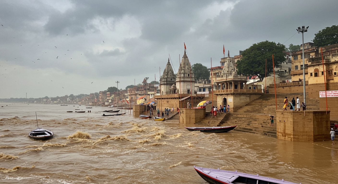 Raging Ganga: 40 cm Above Warning Point for Second Time in Kashi, Danger Mark Crossed in Ghazipur; Havoc Unleashed!