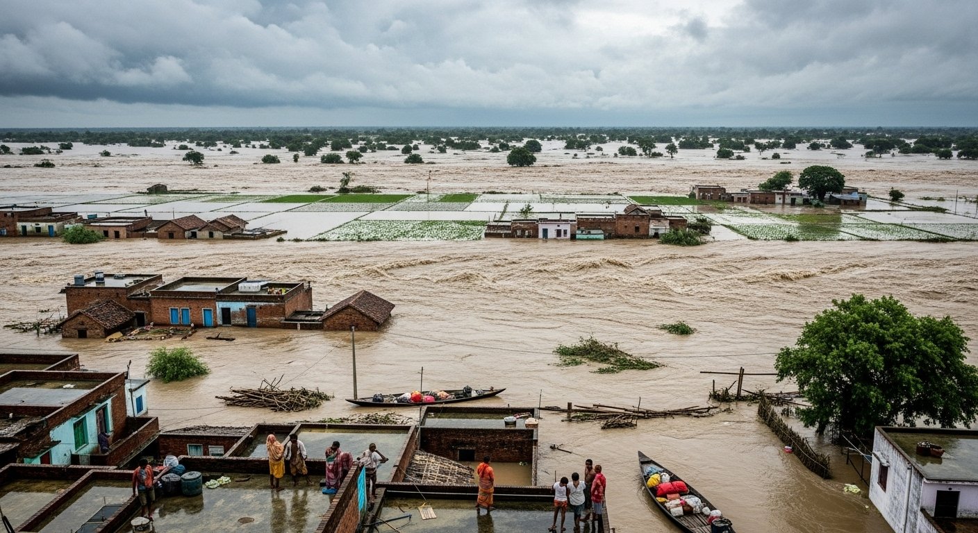 बदायूं में गंगा का रौद्र रूप: बाढ़ ने तोड़ा 2023 का रिकॉर्ड, 39 गांव डूबे, खेतों-घरों में घुसा पानी