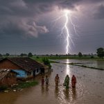 Floods wreak havoc in 17 districts of Uttar Pradesh; 6 dead from lightning in Bihar; India records record-breaking rain after 12 years.