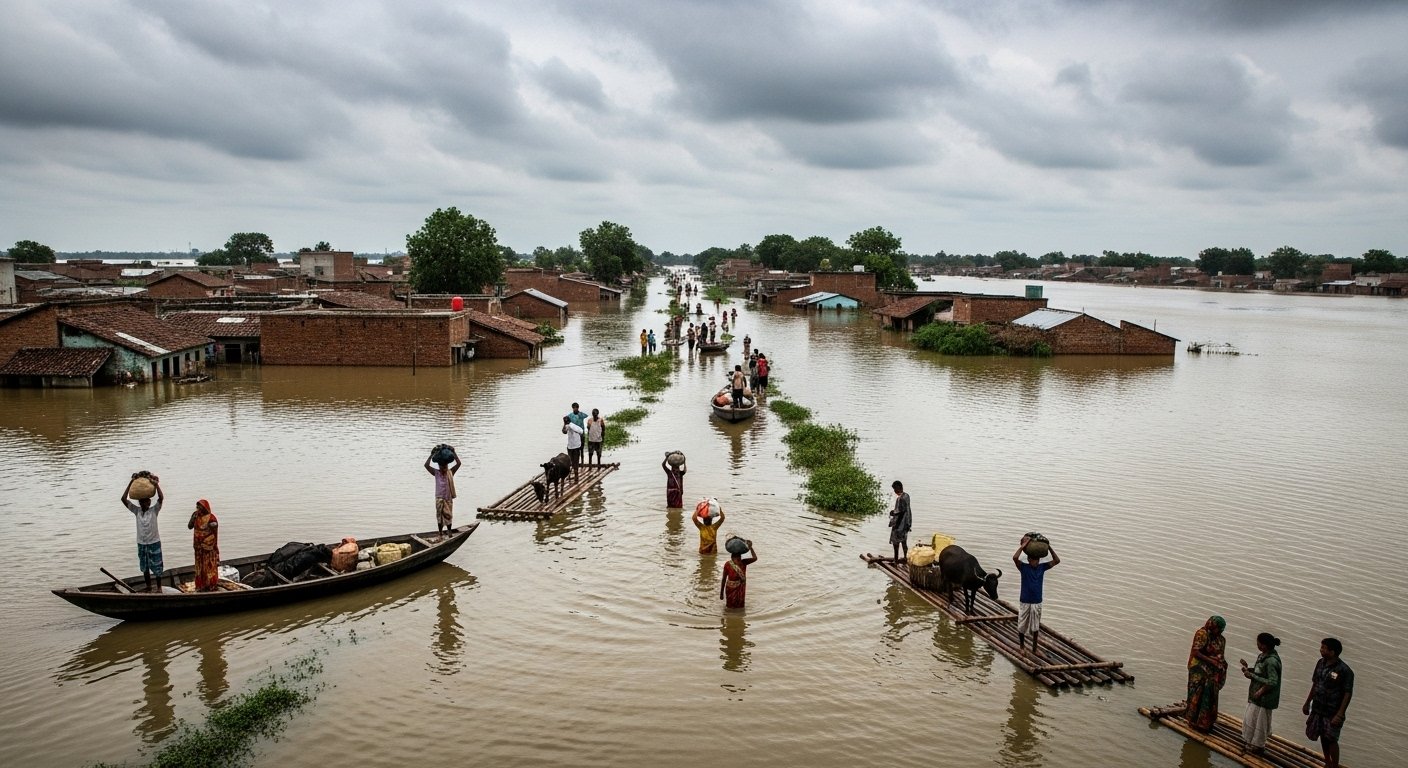 Ganga Flood Wreaks Havoc in Badaun: 11 Villages Submerged, Over 14,000 People Stranded, Photos Emerge