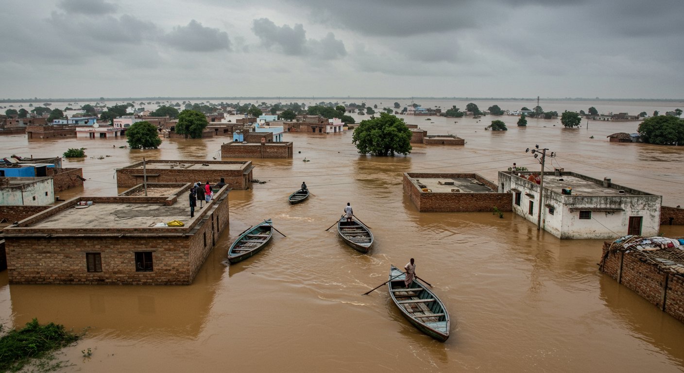 Ganga's Fury in Kasganj: 30 Villages Submerged, Boats on Roads, Thousands of Homes Underwater!