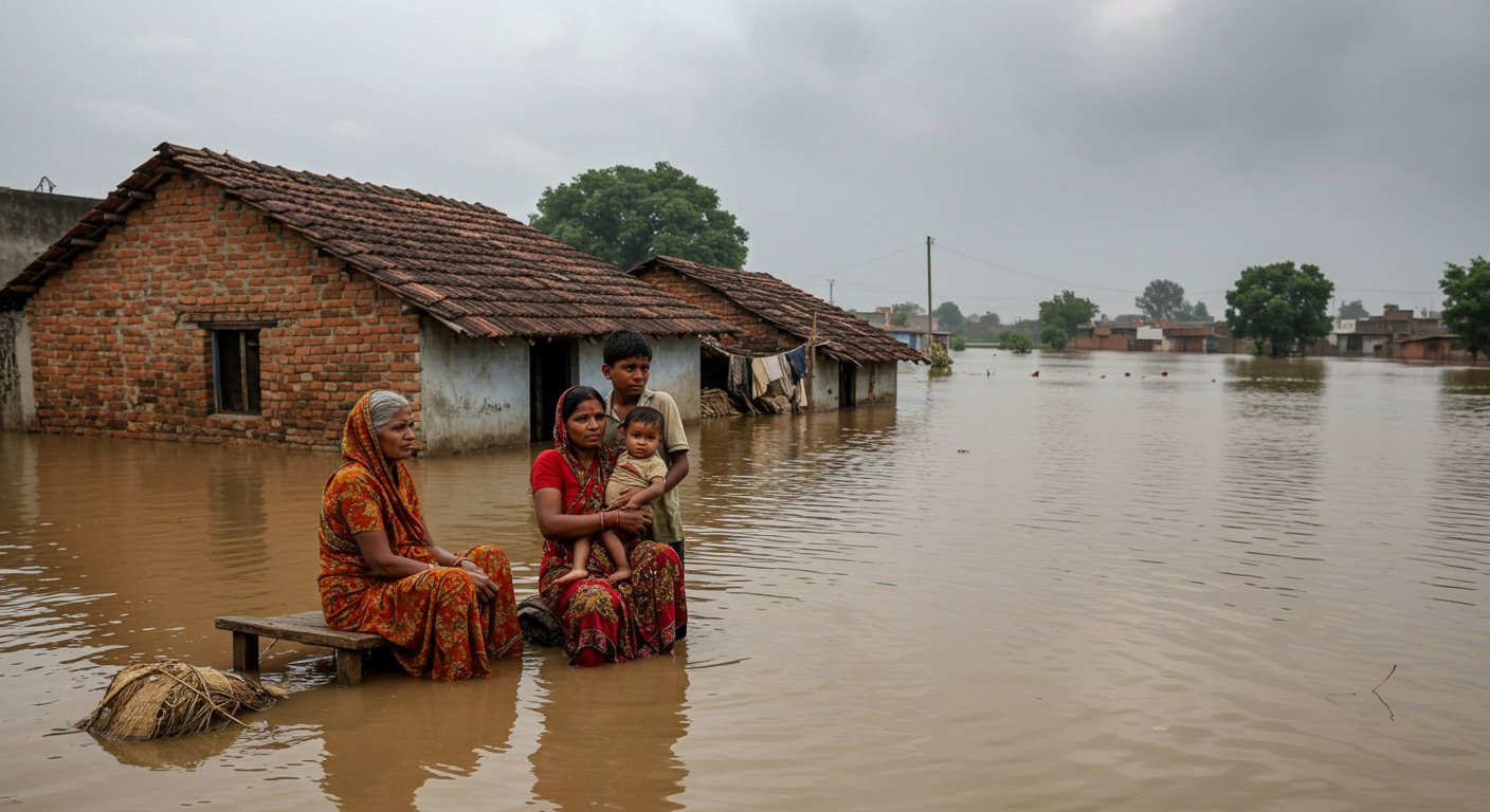 UP Floods: Water and Woes... The Same Story in Every Home; Plea to Take the Sick and Starving for Four Days to Hospital.
