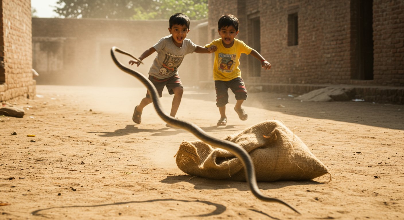 Giant Snake Escapes From Sack And Dashes Away, Two Children Narrowly Saved: The Full Truth Of The Viral Video!