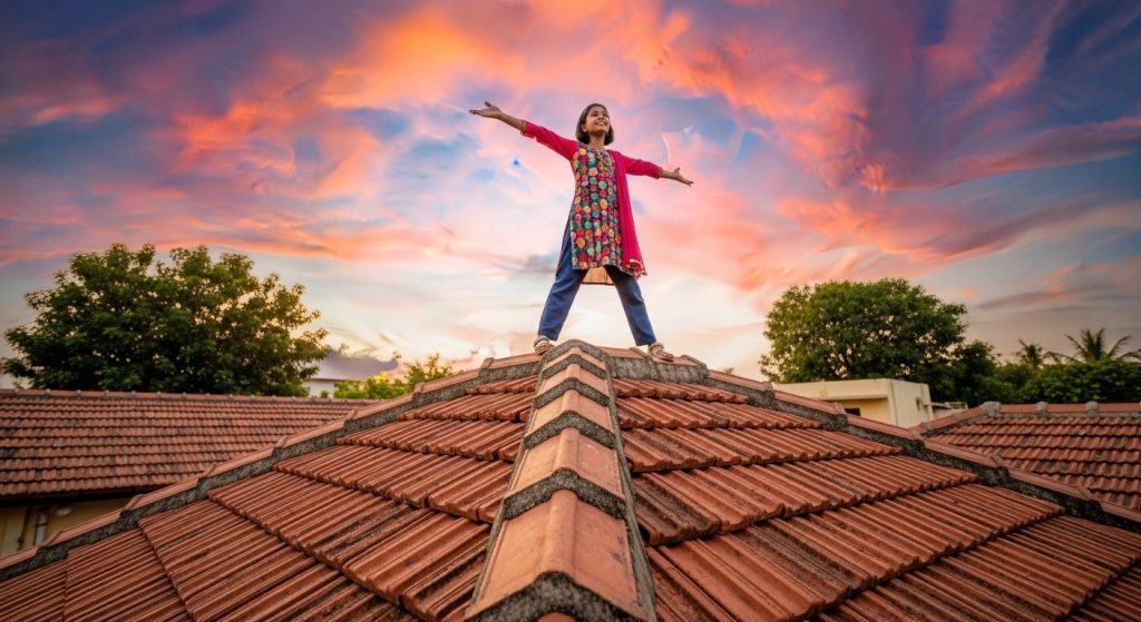 Girl spreading arms Shah Rukh Khan-style on tiled roof: Video goes viral, what's the whole story?