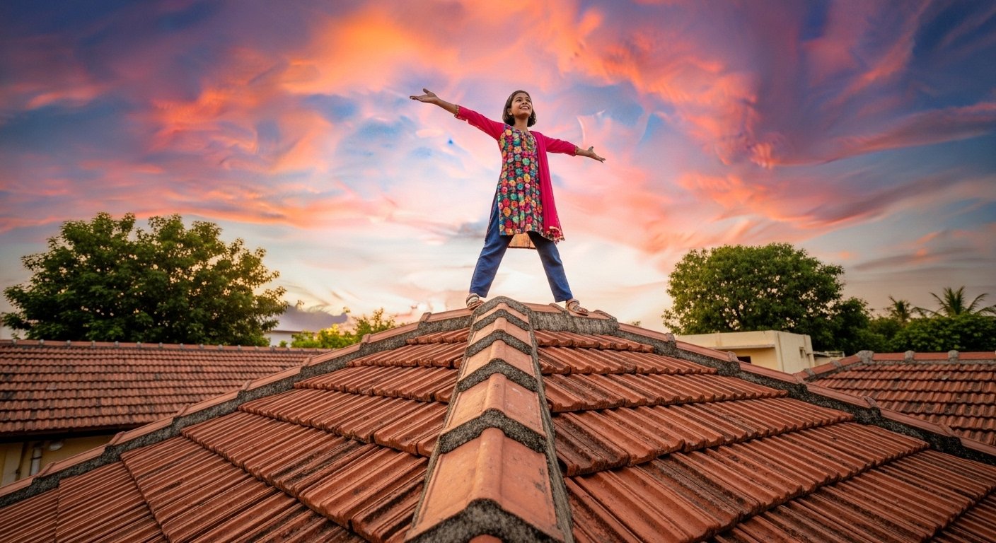 Girl spreading arms Shah Rukh Khan-style on tiled roof: Video goes viral, what's the whole story?