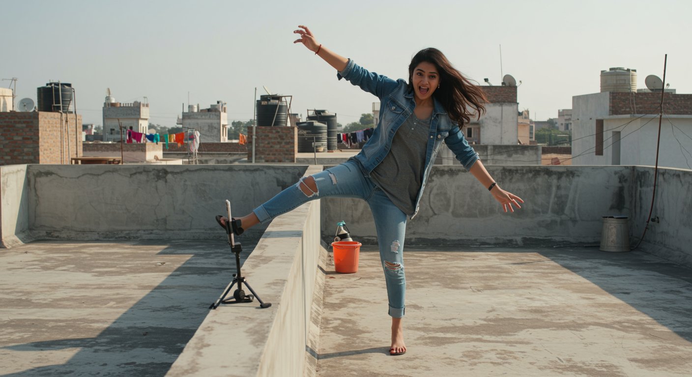 Girl making reel on roof suffers horrific accident while dancing; Entire incident recorded on mobile.