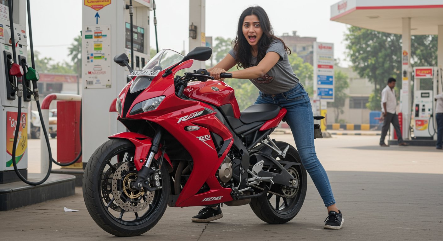 Girl on Racing Bike's 'Moye-Moye' Video Goes Viral at Petrol Pump