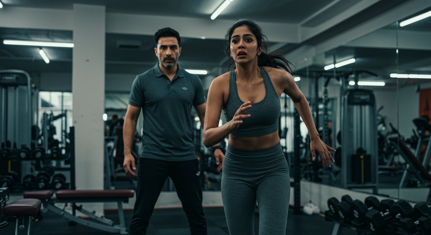 Asking for help in the gym turned out costly; trainer committed an indecent act, girl fled in panic.