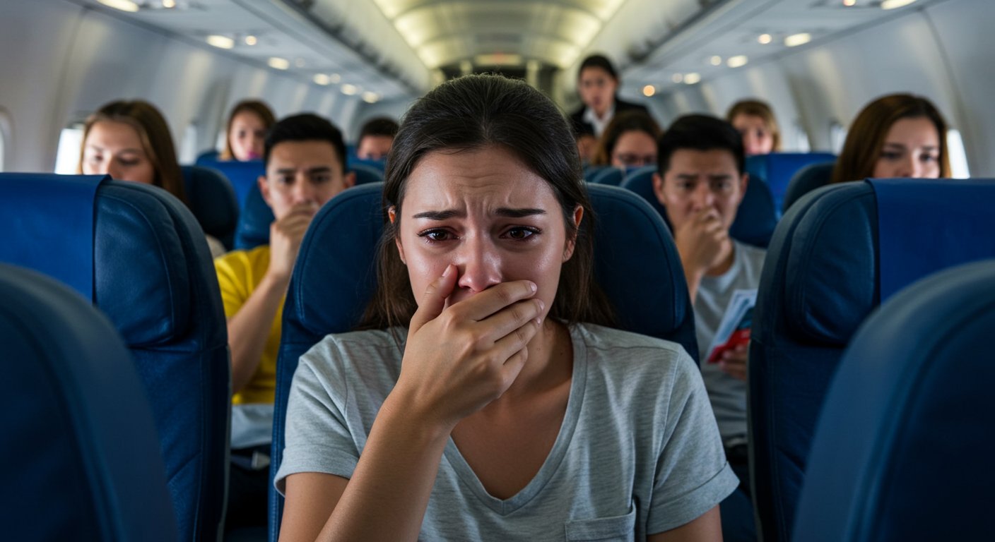 Unbearable stench on flight causes uproar; girl faces major travel trouble.