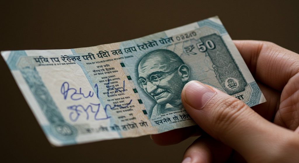 Unique message on a Rs 50 note goes viral; girl pleads with Amit to elope!