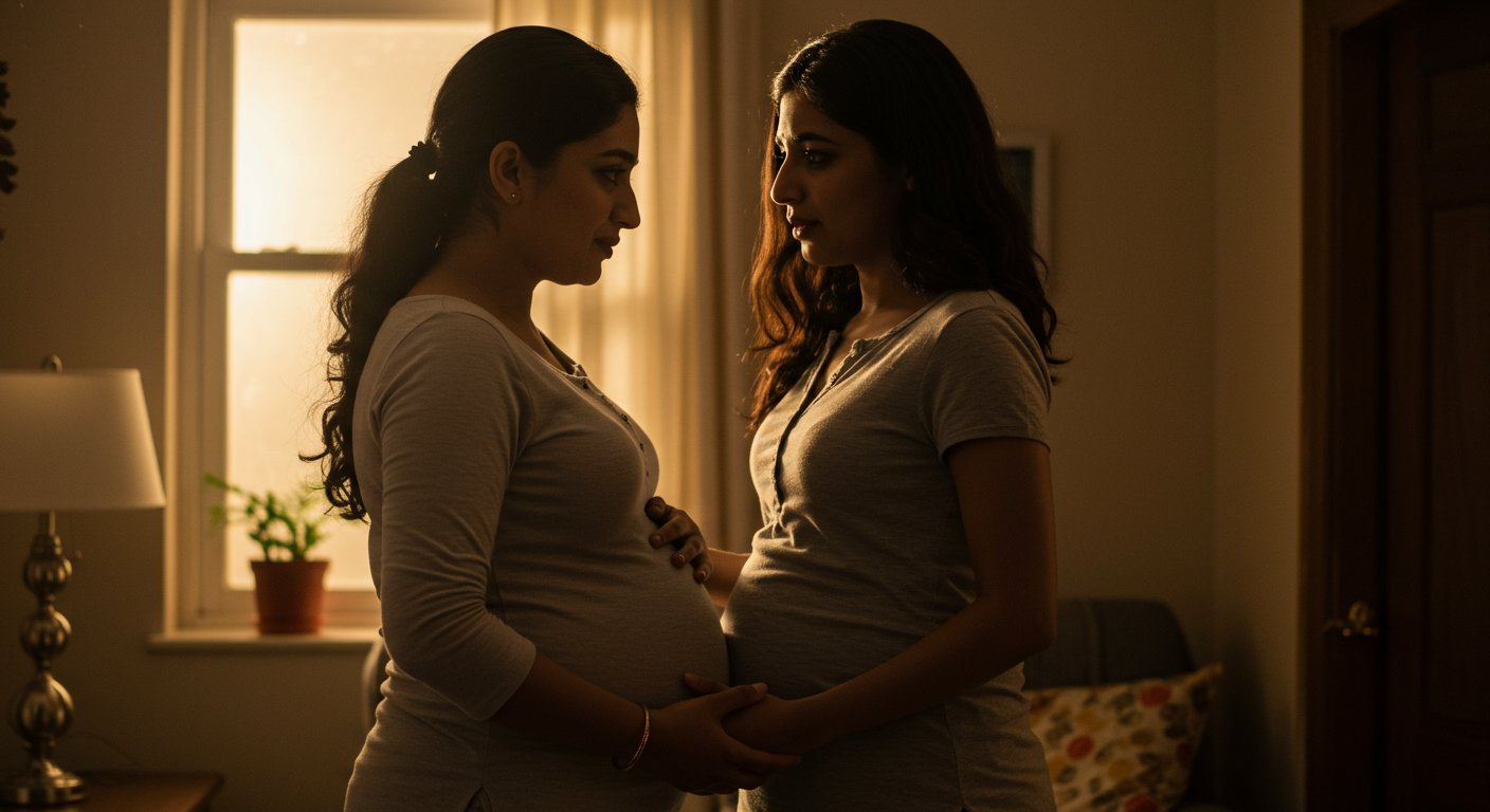 Two girls together like husband and wife, soon to be parents, but the path is not easy!