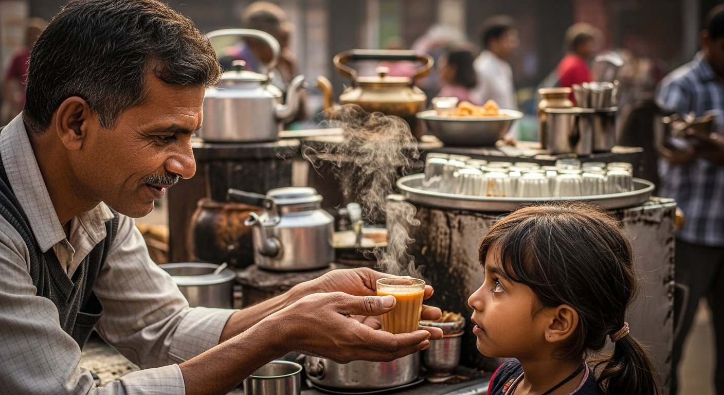 'Serve them tea!' A man's request led a tea seller to serve a girl tea in such a way that the video went viral!