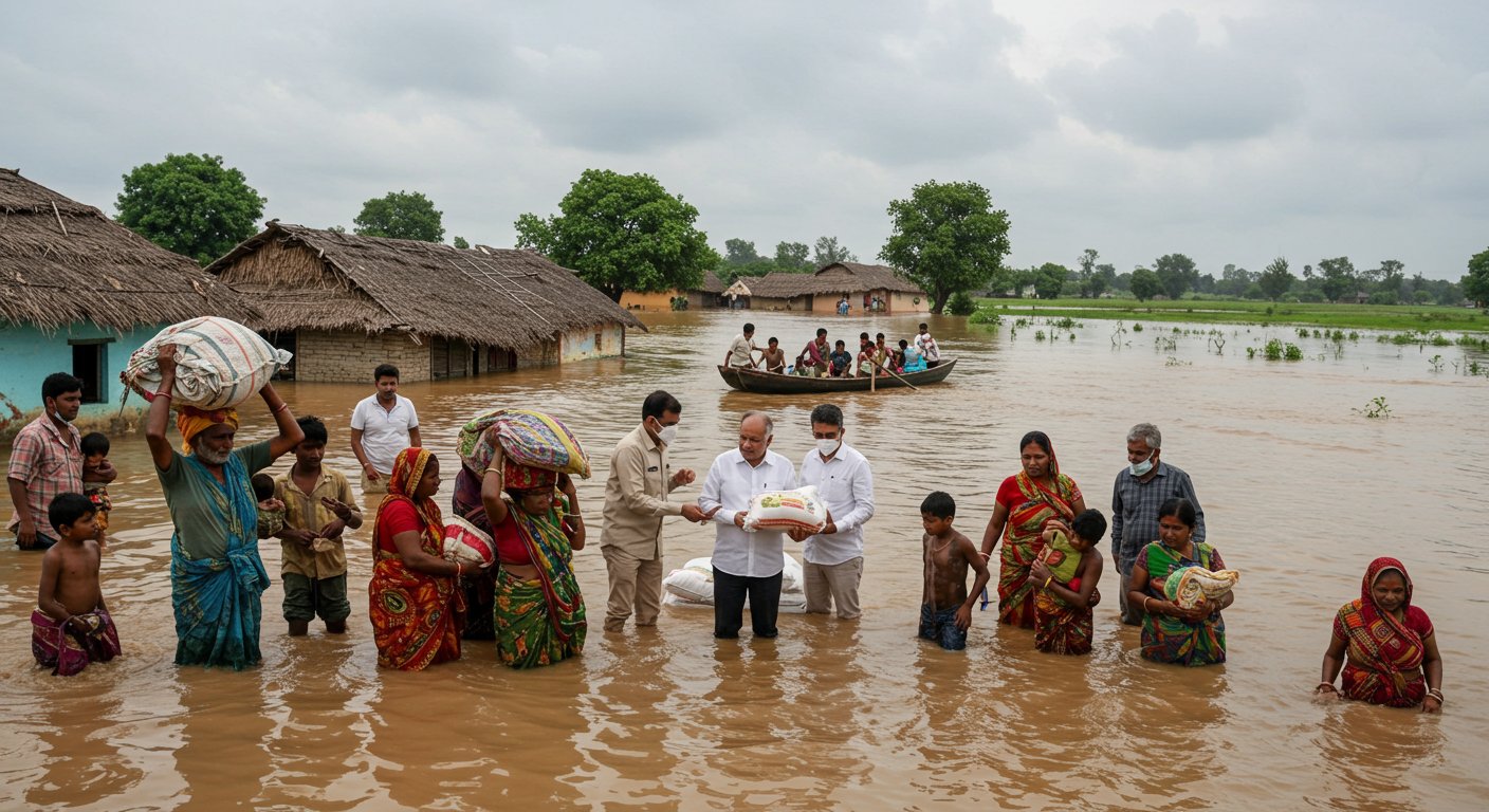 Flood Havoc in Gonda: 18 Villages Submerged, Thousands Homeless; DM Personally Visits and Distributes Relief Material