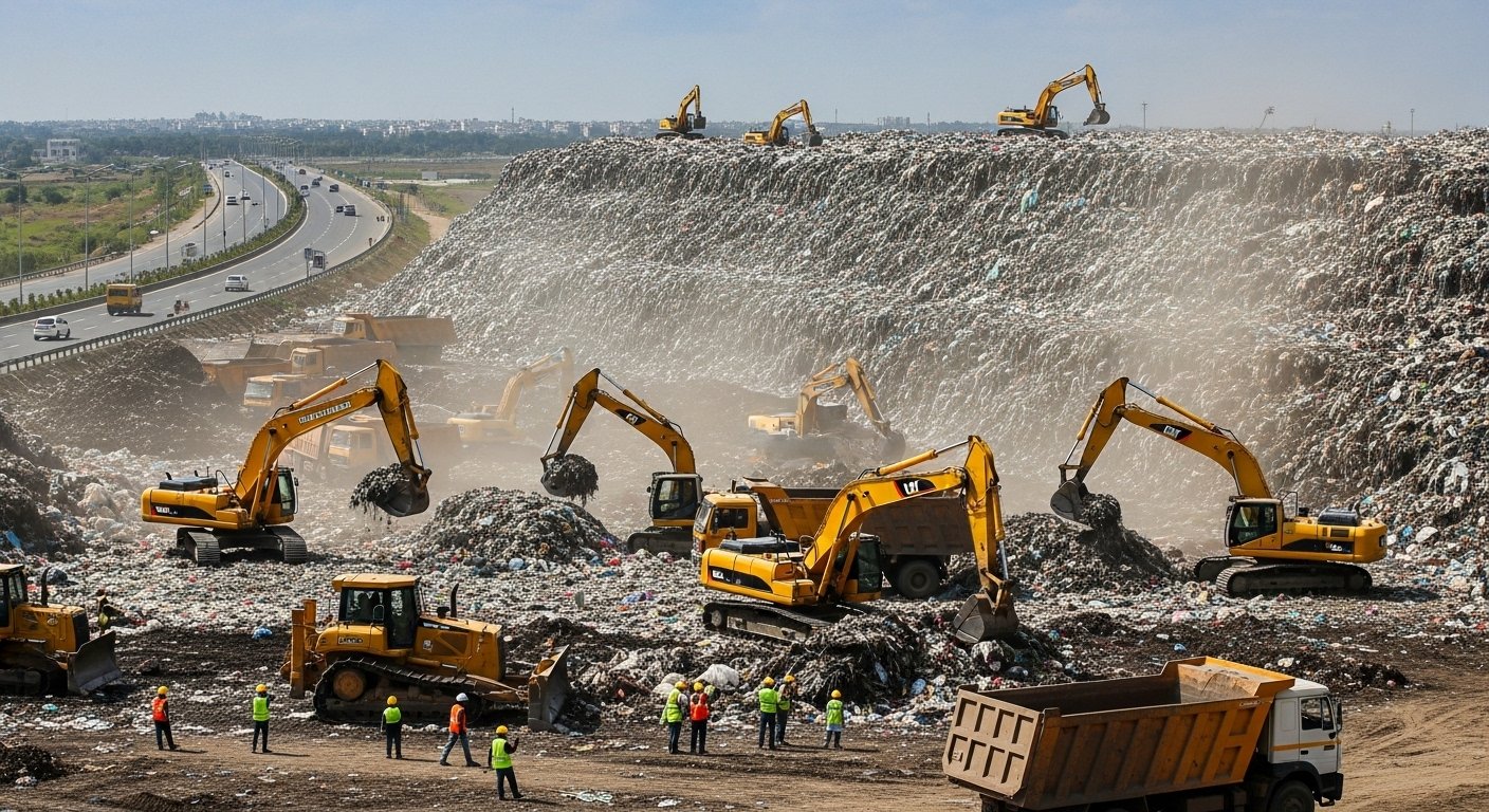 1.1 Million Ton Garbage Mountain to be Removed from Mathura Road: Cleanup to be Completed in 15 Months!