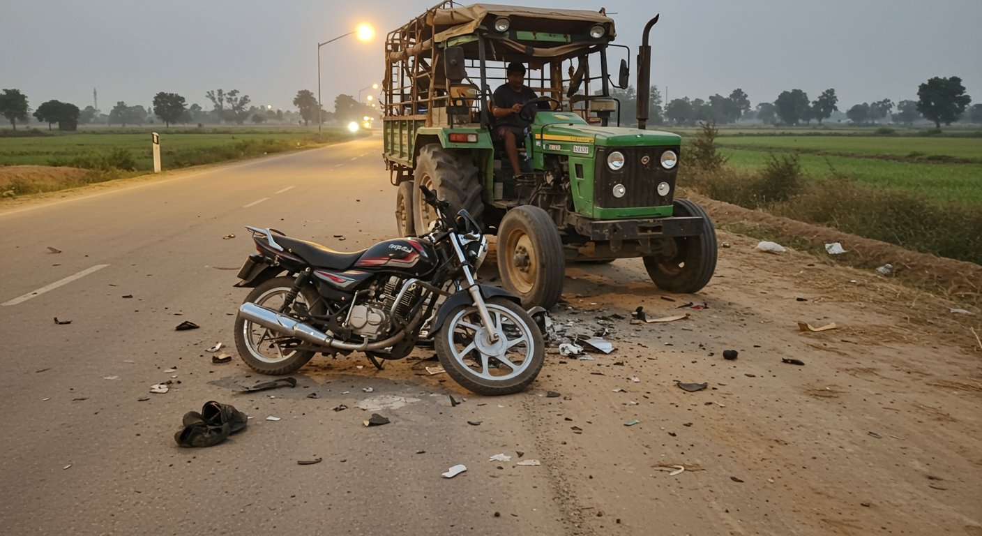 Horrific Road Accident in Hardoi: Bike Collides with Tractor-Trolley, Two Youths Tragically Killed