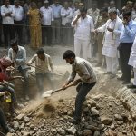 Major accident in Hathras: Two workers buried after soil collapses in under-construction basement, one rescued, rescue operation underway.