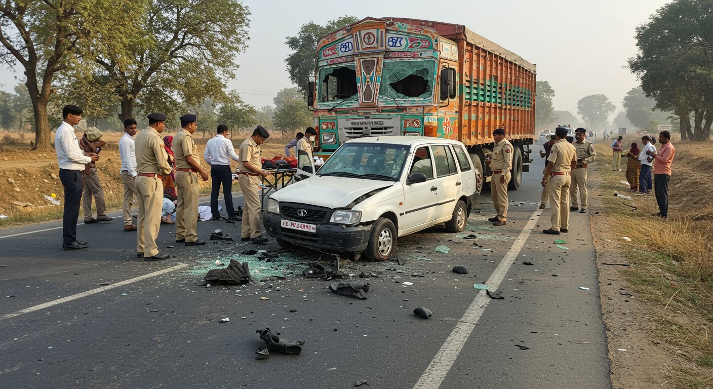 Hathras Road Accident: Moving Maxx's Tire Bursts, Major Collision With Truck, One Dead, One Seriously Injured