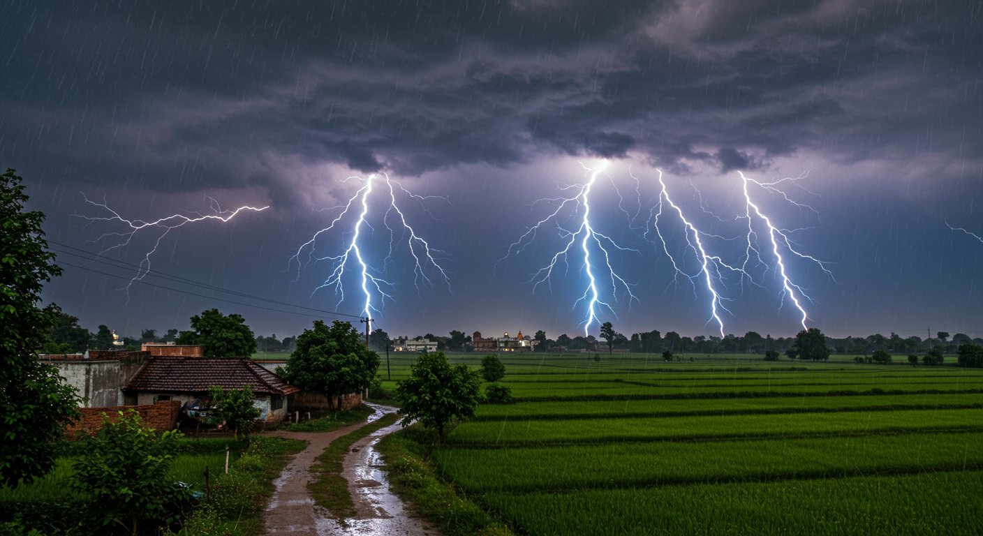 UP: Heavy Rain and Lightning Alert for Next 4 Days; Warning Issued for 47 Districts!