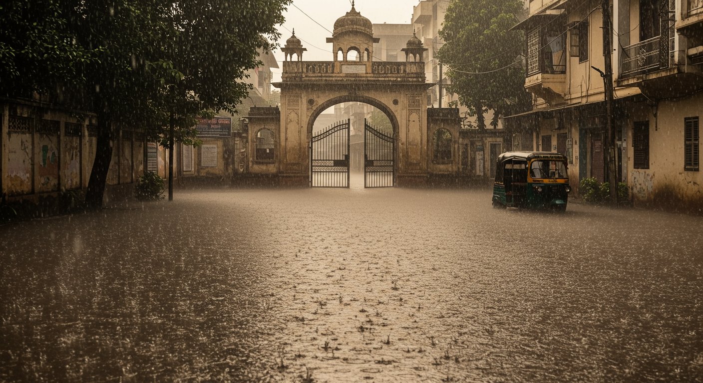 Nature's Fury in UP: Heavy Rain Alert for 24 Districts, Lucknow Witnesses Torrential Downpour Since Late Night; Schools and Colleges Closed