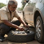 Mechanic's Unique Jugaad After Car Tire Puncture: Video Goes Viral, People Left Amazed!