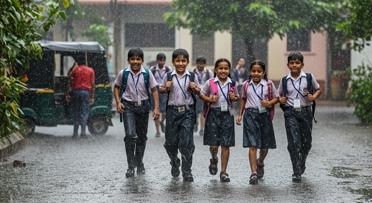 Heavy Rains Wreak Havoc in UP: Schools for Classes 1 to 12 Closed, Students Sent Home After Reaching School!
