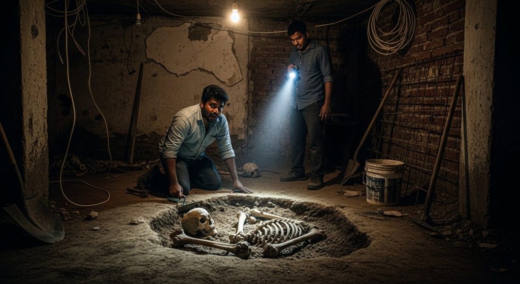 Mysterious Human Bones Found in House Basement During Renovation, Sparks Panic in Area!