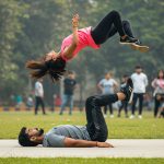 Human or Machine? A Girl's Flip During a Boy's Workout Stunned Everyone!