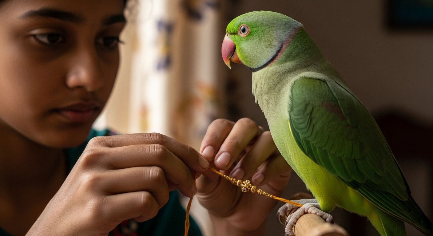 This girl considers the parrot her brother, ties a gold rakhi every year: Knowing the reason will make your eyes moist.