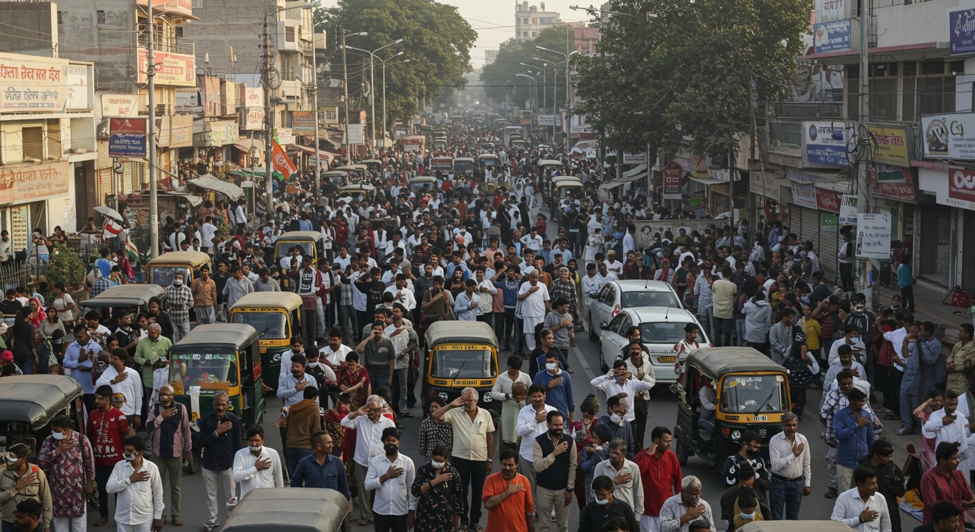 Bareilly Resonates with 'Jana Gana Mana': City Halts for 52 Seconds as Thousands Sing National Anthem on Independence Day