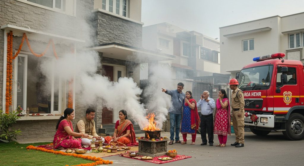 Family Performs Havan At New Home; Neighbors Alarmed By Smoke Call Fire Brigade!
