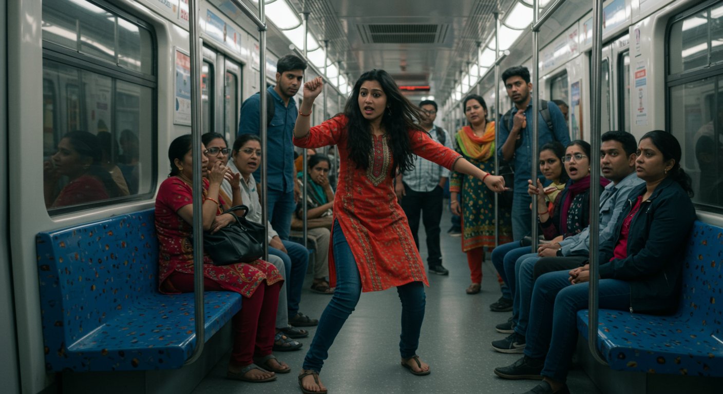 Girl's bizarre dance in Delhi Metro goes viral, video enrages people!