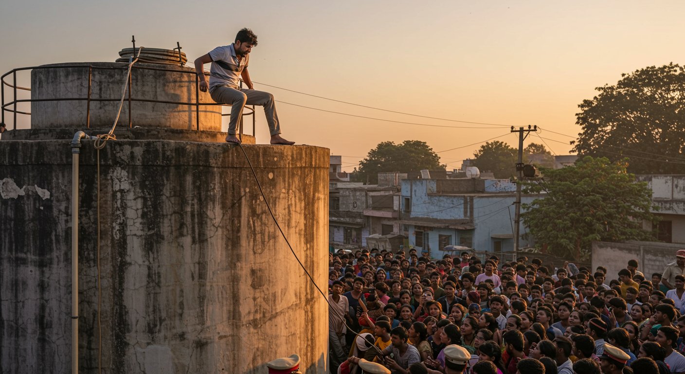 Love-struck Pawan Climbs Water Tank, Declares: 'Talk to Khushboo or I'll Jump!'